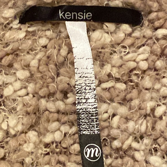 Kenzie Chunky Textured Boucle Loose Knit Sweater Vest Size Tan Medium - Picture 9 of 11